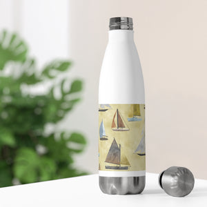 Watercolor Sailboats 20oz Insulated Bottle in Yellow