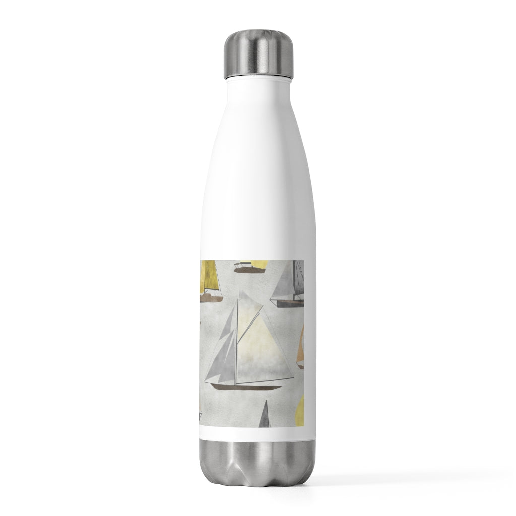 Watercolor Sailboats 20oz Insulated Bottle in Gray