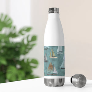Watercolor Sailboats 20oz Insulated Bottle in Teal