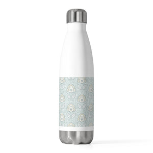 Pinpoint Floral 20oz Insulated Bottle in Light Blue