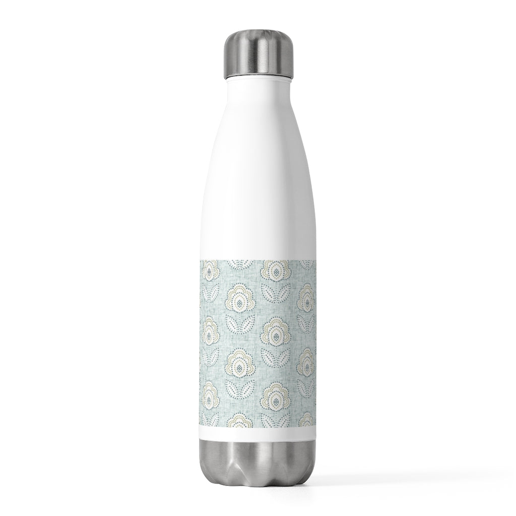 Pinpoint Floral 20oz Insulated Bottle in Light Blue
