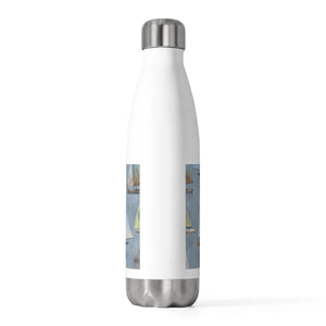 Watercolor Sailboats 20oz Insulated Bottle in Blue