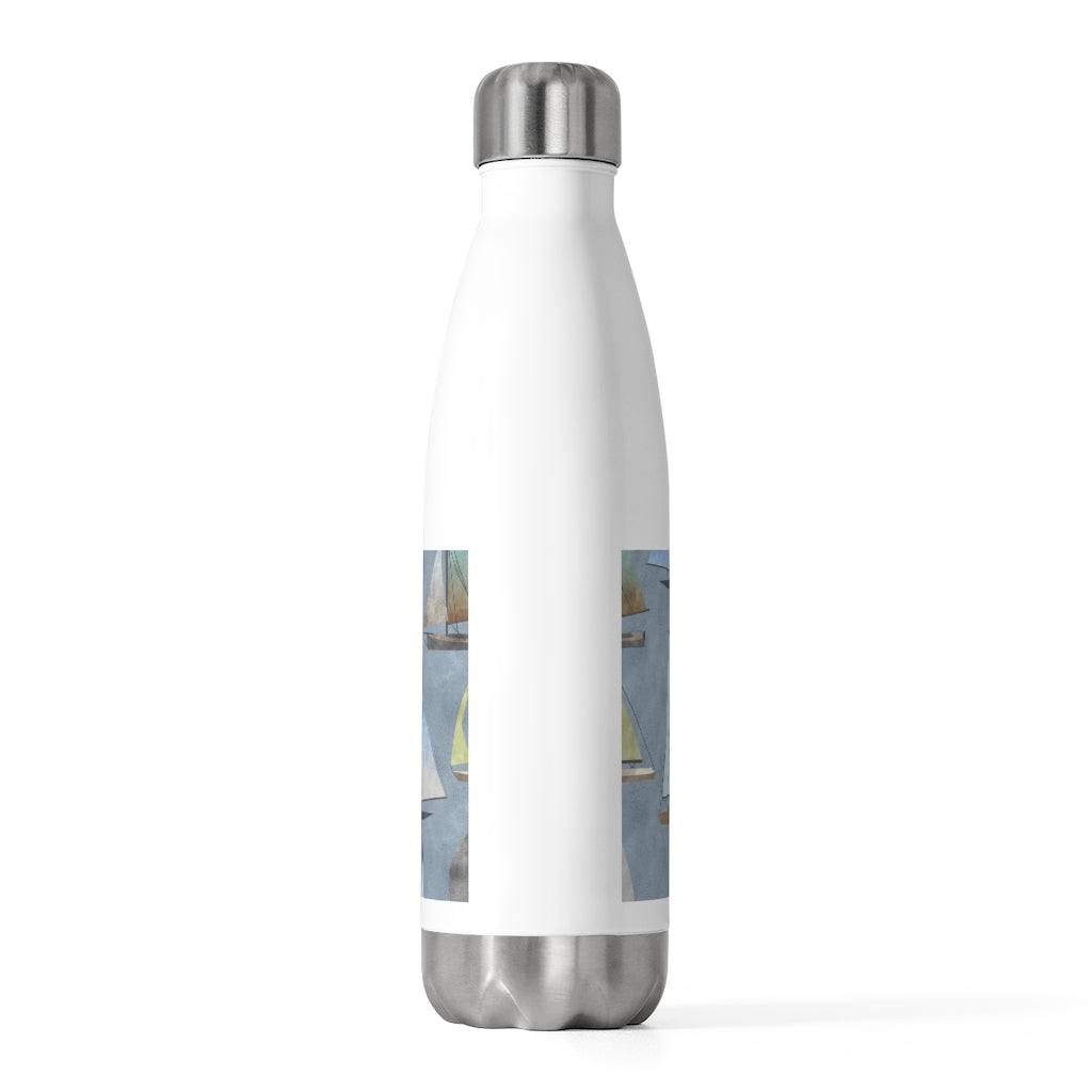 Watercolor Sailboats 20oz Insulated Bottle in Blue