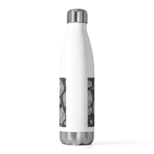 Floral Poppies 20oz Insulated Bottle in Gray