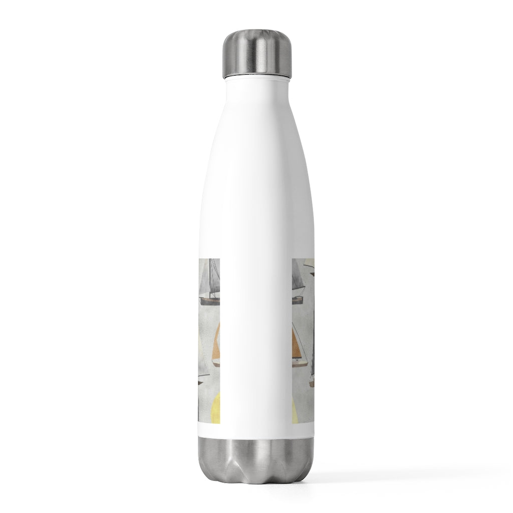 Watercolor Sailboats 20oz Insulated Bottle in Gray