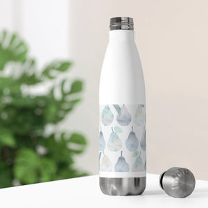 Watercolor Pears 20oz Insulated Bottle in Light Blue