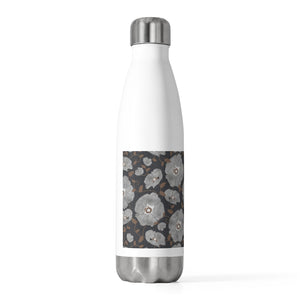 Floral Poppies 20oz Insulated Bottle in Gray