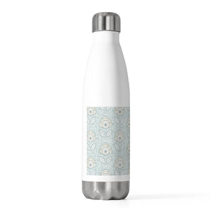 Pinpoint Floral 20oz Insulated Bottle in Light Blue