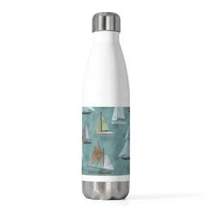 Watercolor Sailboats 20oz Insulated Bottle in Teal
