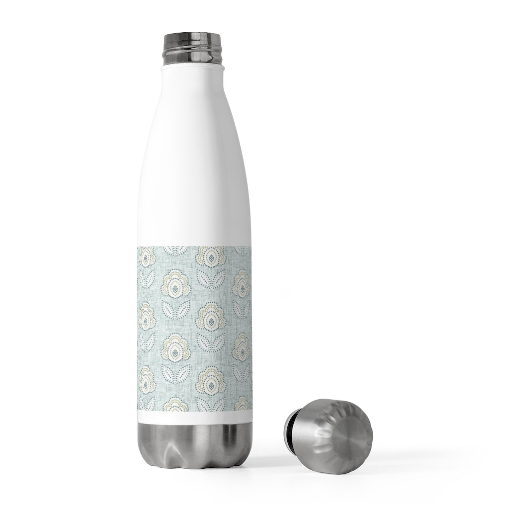Pinpoint Floral 20oz Insulated Bottle in Light Blue