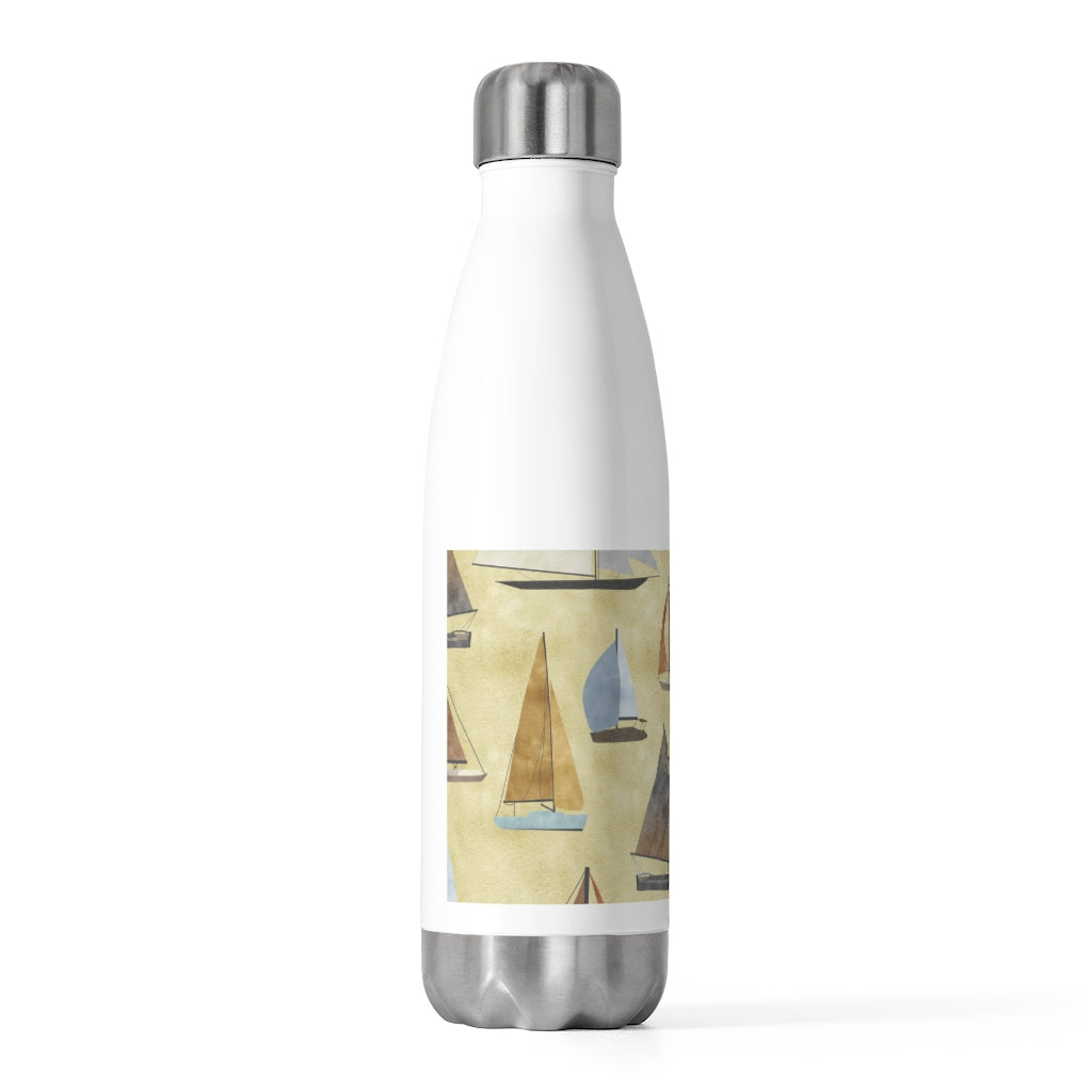 Watercolor Sailboats 20oz Insulated Bottle in Yellow