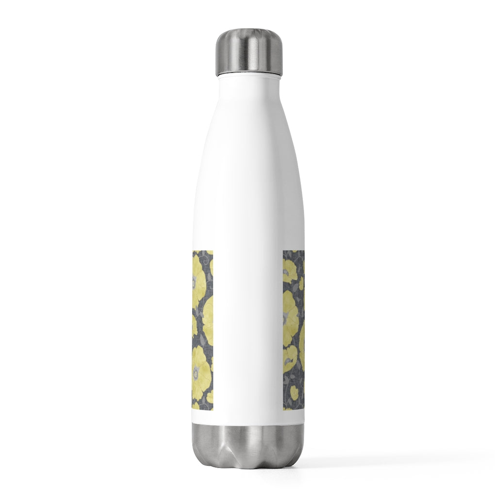 Floral Poppies 20oz Insulated Bottle in Yellow