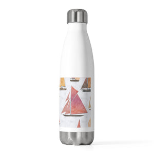 Watercolor Sailboats 20oz Insulated Bottle in Pink