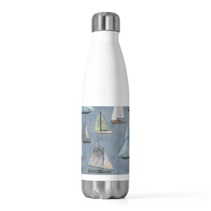 Watercolor Sailboats 20oz Insulated Bottle in Blue
