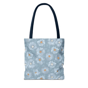 Rose Tote Bag in Blue