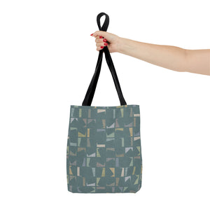 Playful Code Tote Bag in Aqua