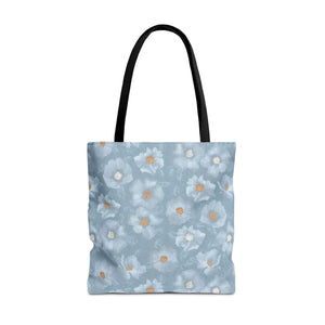 Rose Tote Bag in Blue