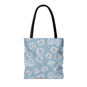 Rose Tote Bag in Blue