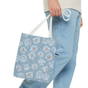 Rose Tote Bag in Blue