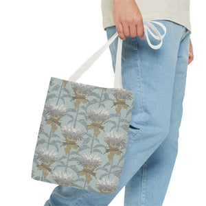 Bee Balm Tote Bag in Aqua