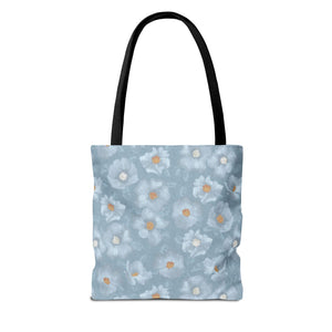 Rose Tote Bag in Blue