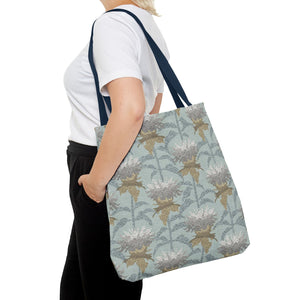 Bee Balm Tote Bag in Aqua
