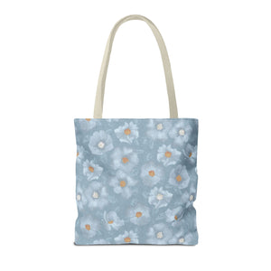 Rose Tote Bag in Blue