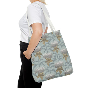 Bee Balm Tote Bag in Aqua