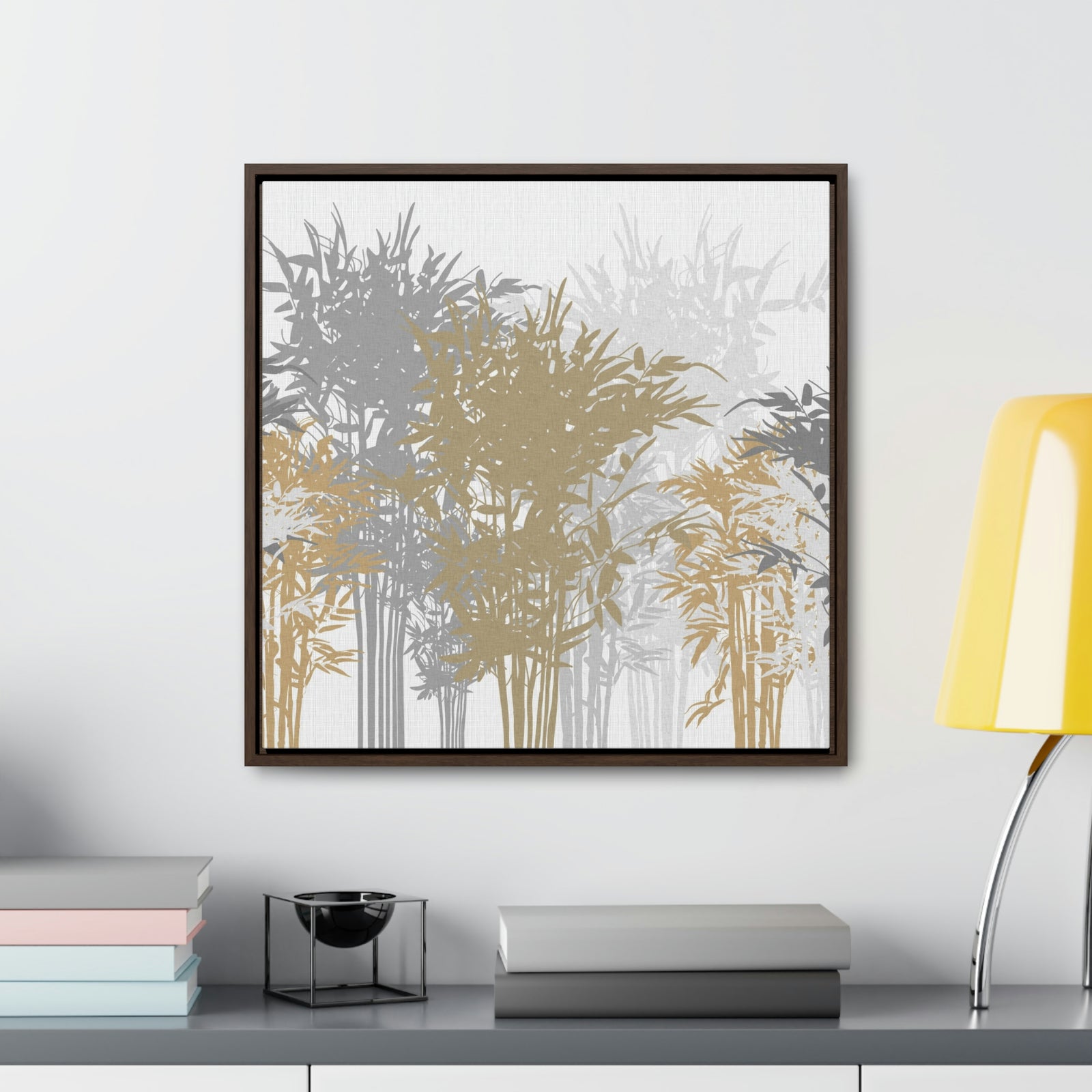 Lucky Bamboo Framed Gallery Wrap Canvas in Brown