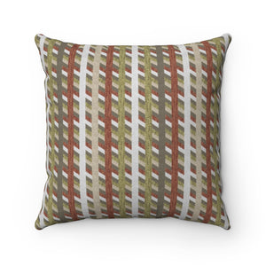 Taos Stripe Square Throw Pillow in Olive Green