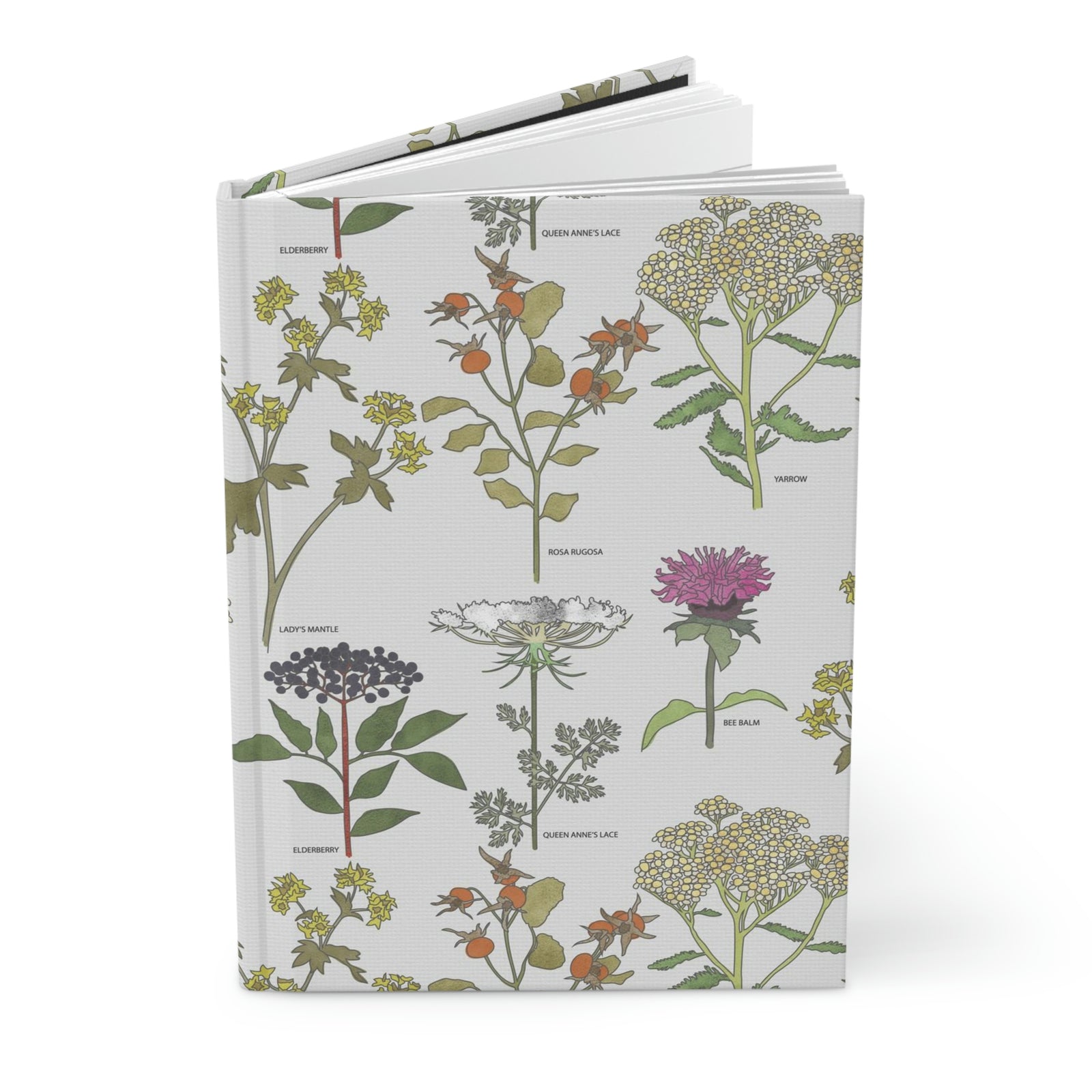 Healing Herbs Hardcover Journal Matte in White