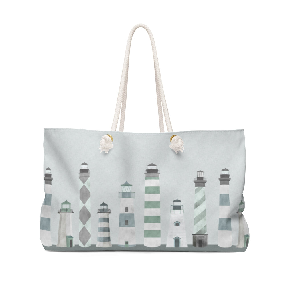 Lighthouses Weekender Bag in Aqua
