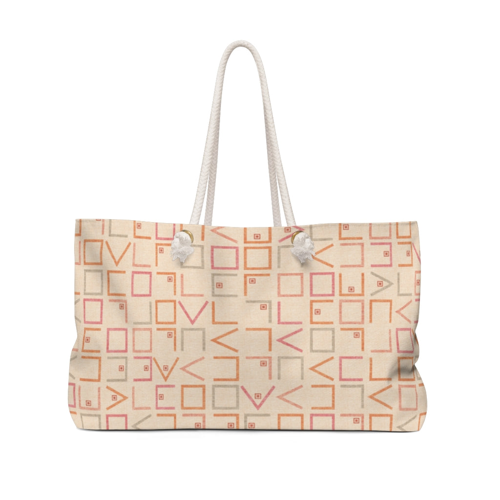Encode Code Weekender Bag in Coral