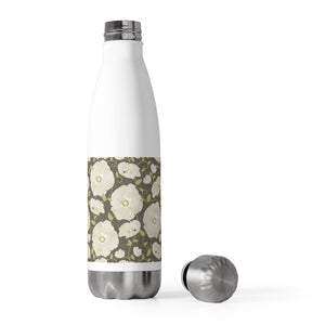 Floral Poppies 20oz Insulated Bottle in Brown