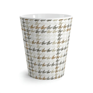 Plaid Houndstooth Latte Mug in Brown