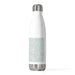 Pinpoint Floral 20oz Insulated Bottle in Light Blue