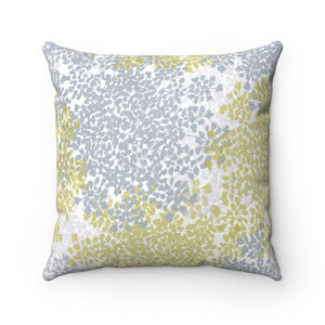 Queen Anne's Lace Square Throw Pillow in Gray