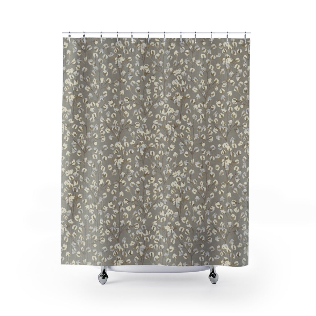 Cotton Branch Shower Curtain in Brown