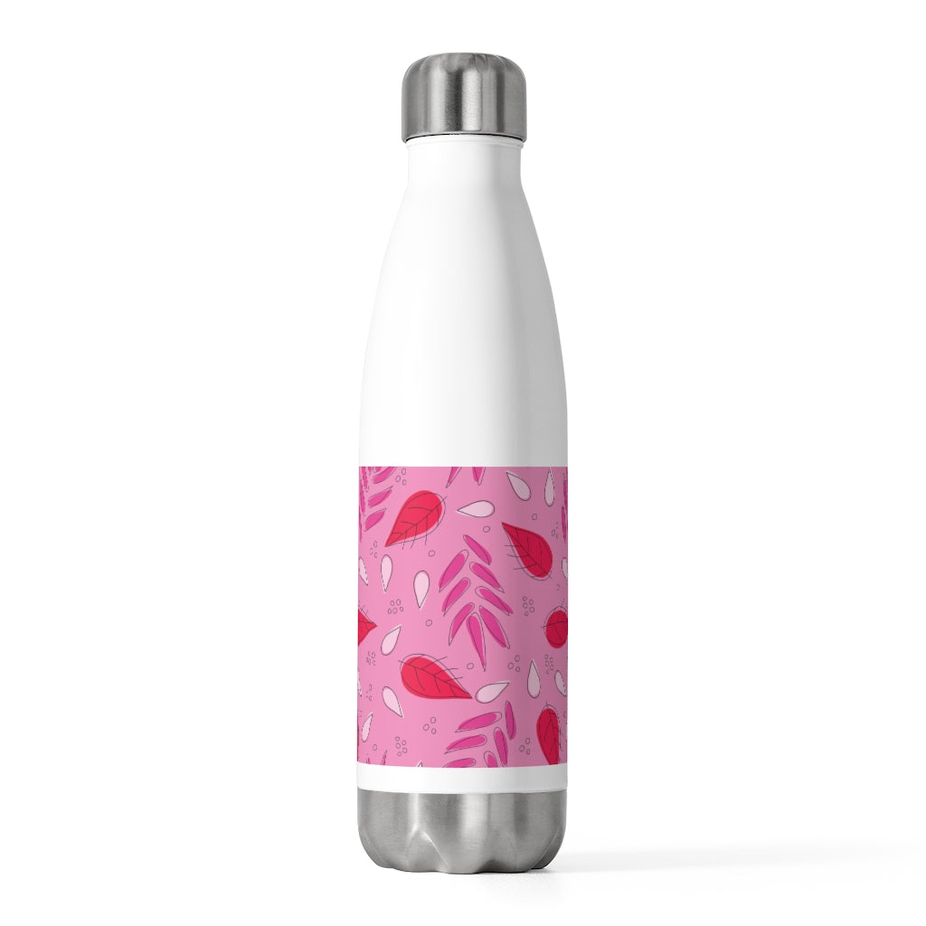 Tossed Leaves 20oz Insulated Bottle in Pink