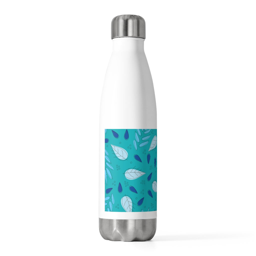 Tossed Leaves 20oz Insulated Bottle in Aqua