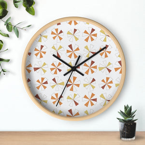 Mini Pinwheels Wall Clock in Orange