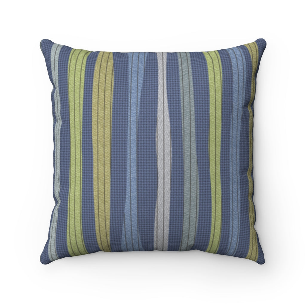 Amazing Stripe Square Throw Pillow in Blue
