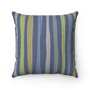 Amazing Stripe Square Throw Pillow in Blue