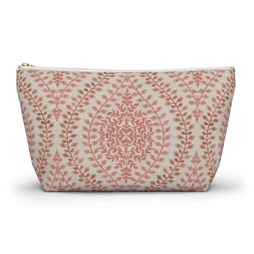 Mumbai Lace Accessory Pouch w T-bottom in Pink