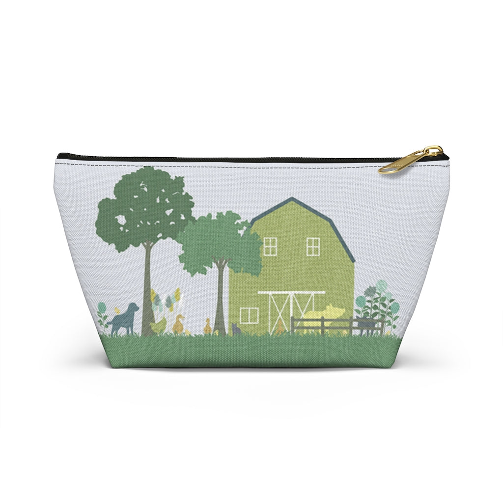 Barnyard Fun Accessory Pouch w T-bottom in Green