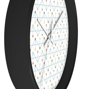 Polka Dot Chevron Wall Clock in Aqua