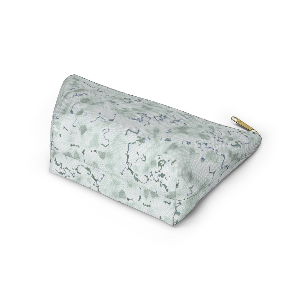 Carrara Marble Accessory Pouch w T-bottom in Blue