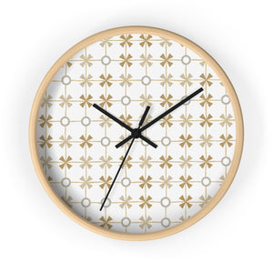 Plaid With Circles Wall Clock in Orange