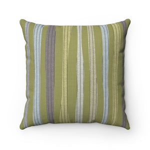 Amazing Stripe Square Throw Pillow in Green