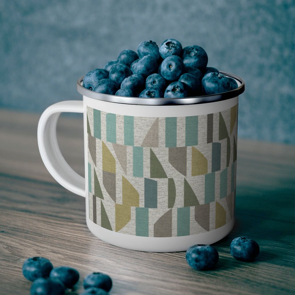 Frequency Code Enamel Mug in Aqua